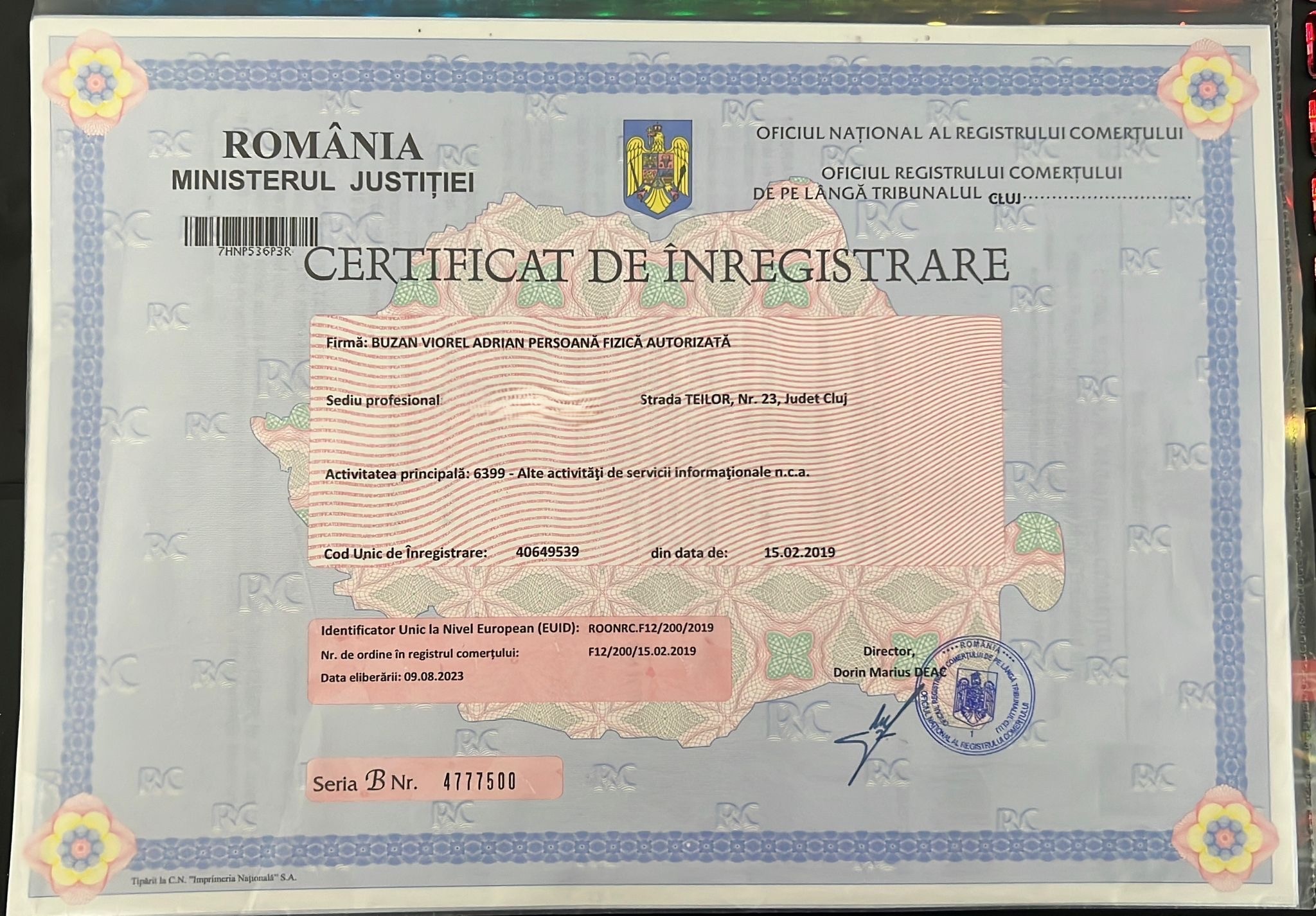 Declarație de Conformitate