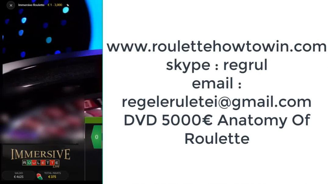 Tips for Winning Roulette DVD €5000 Anatomy Of Roulette Immersive LIVE SESSION