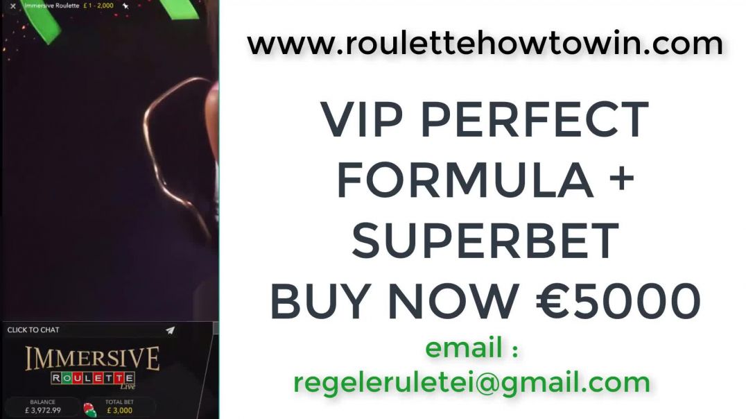 VIP Perfect Formula and SUPER BET at Immersive Roulette LIVE £26000