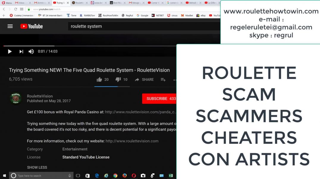 ROULETTE SCAM SCAMMERS CHEATERS CON ARTISTS