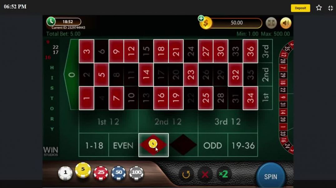 From 50€ to 990€ at European Roulette