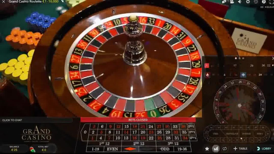 from 25€ to 800€ at Grand Casino Roulette