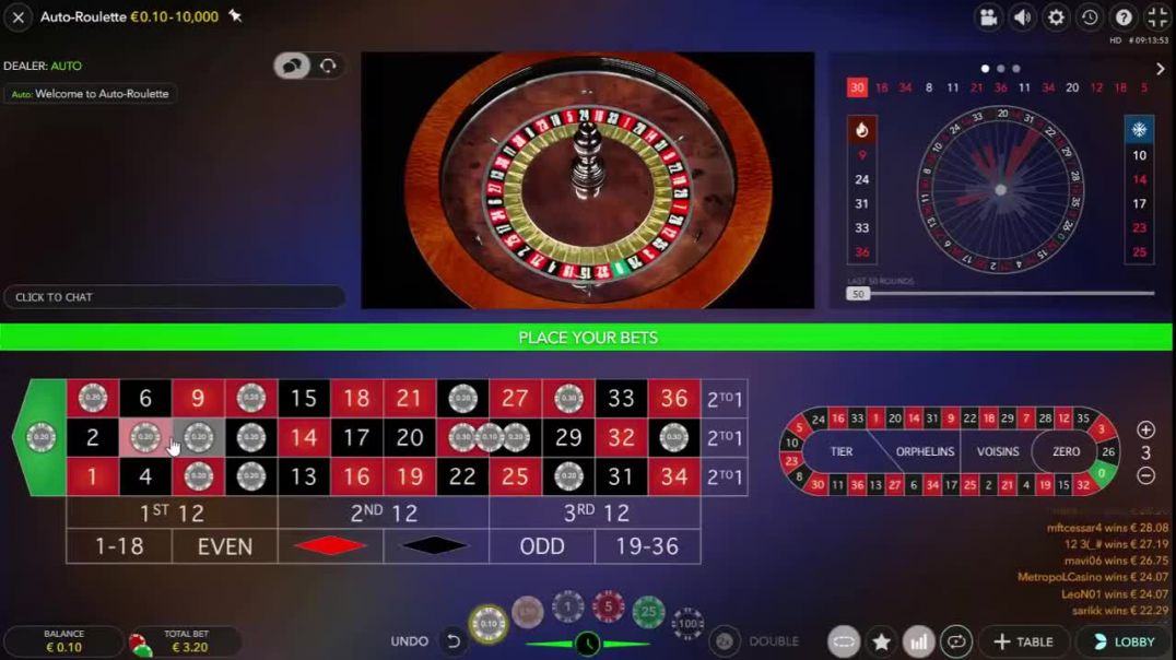 3,30€ Has Been Transformed into 370€ at European Roulette - Live
