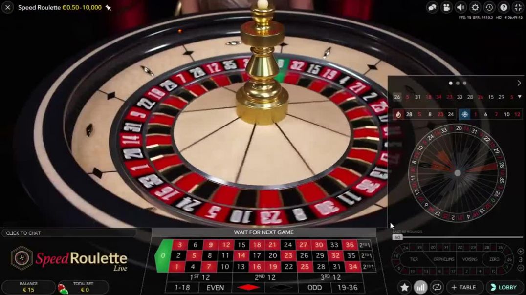 Live Speed Roulette, from 15 to 500€ in 9 minutes