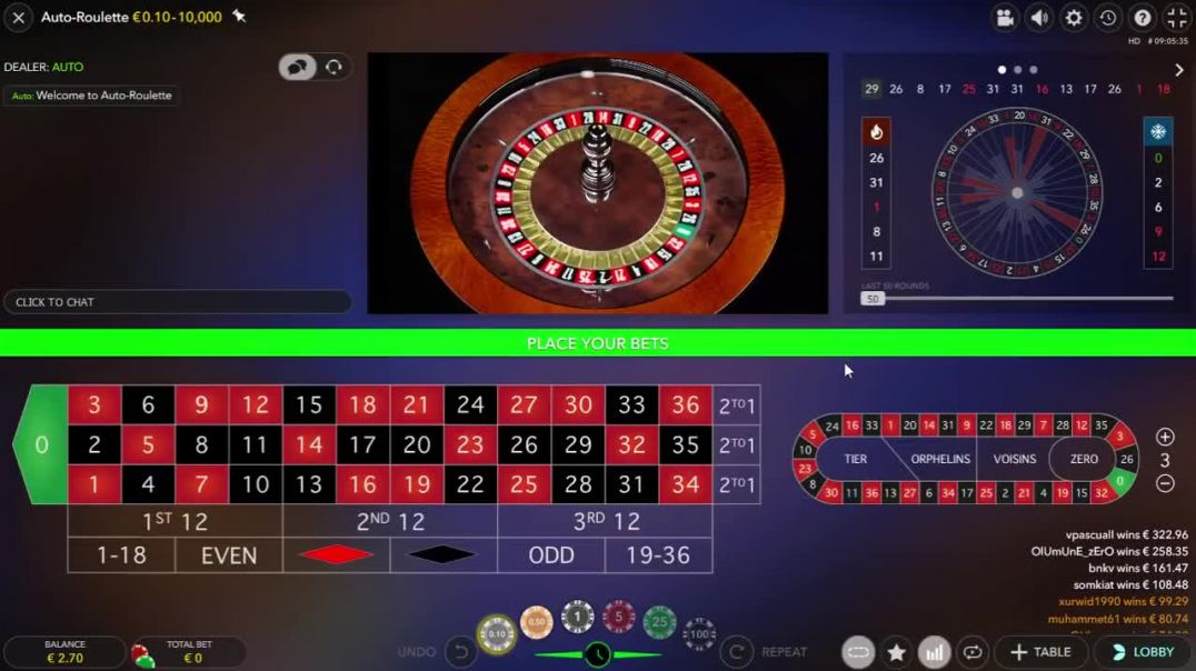 STARTING WITH 2,70€ MADE 322€ PROFIT @ LIVE AUTO ROULETTE