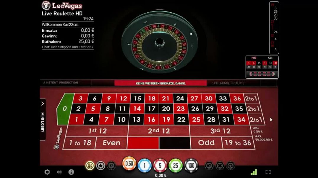 From 25€ to 253€ at NetEnt Live Auto Roulette
