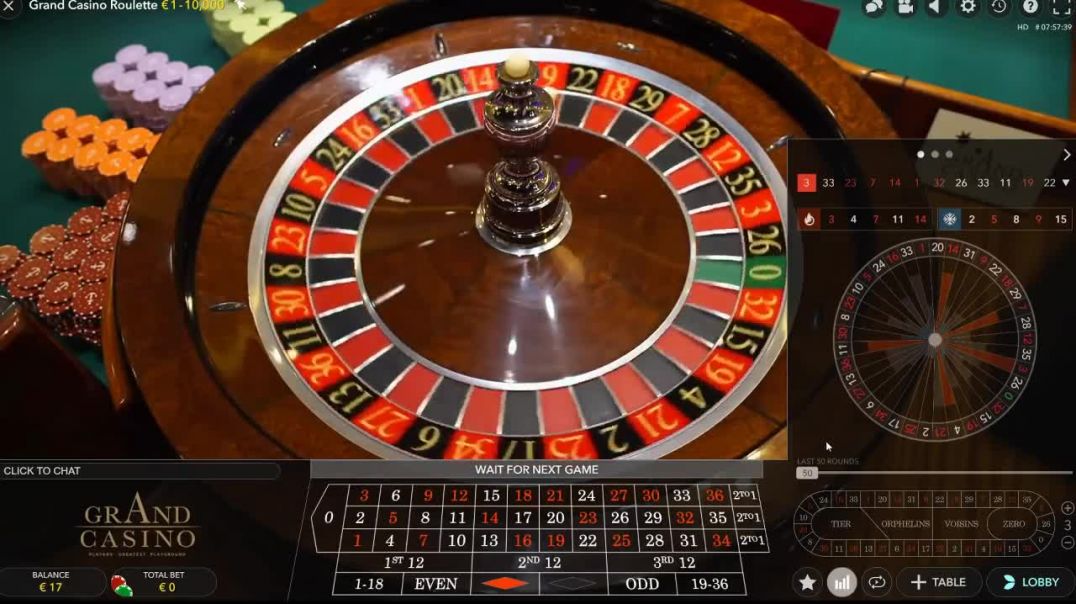 17€ VS Grand Casino Live Roulette
