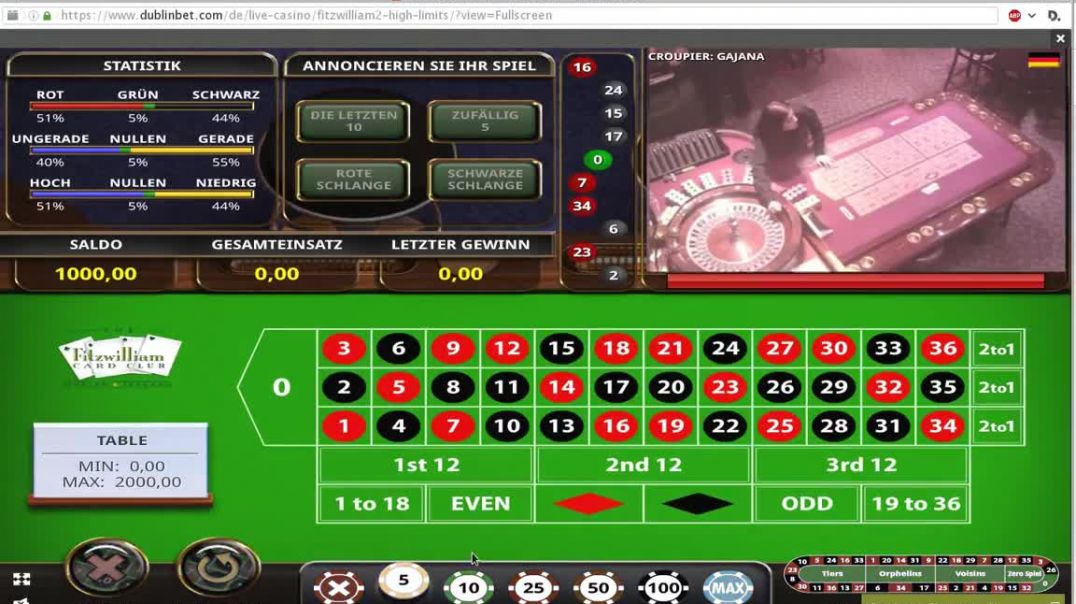 Roulette LIVE Win 24000  From 1000 To 25000 Sneak Peek High Skill Level Professional Player Playing
