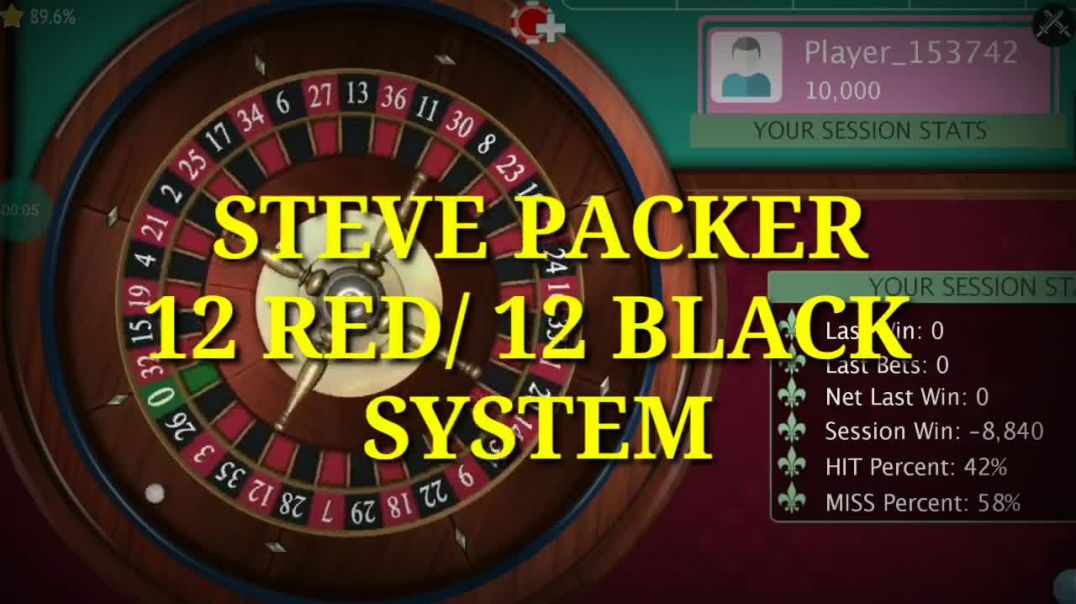 STEVE PACKER 12 RED12 BLACK Roulette System