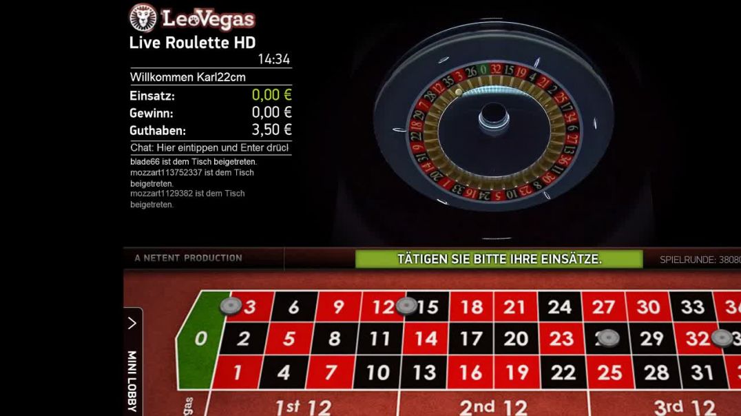From 3,50€ to 600€ at NetEnt Auto Live Roulette