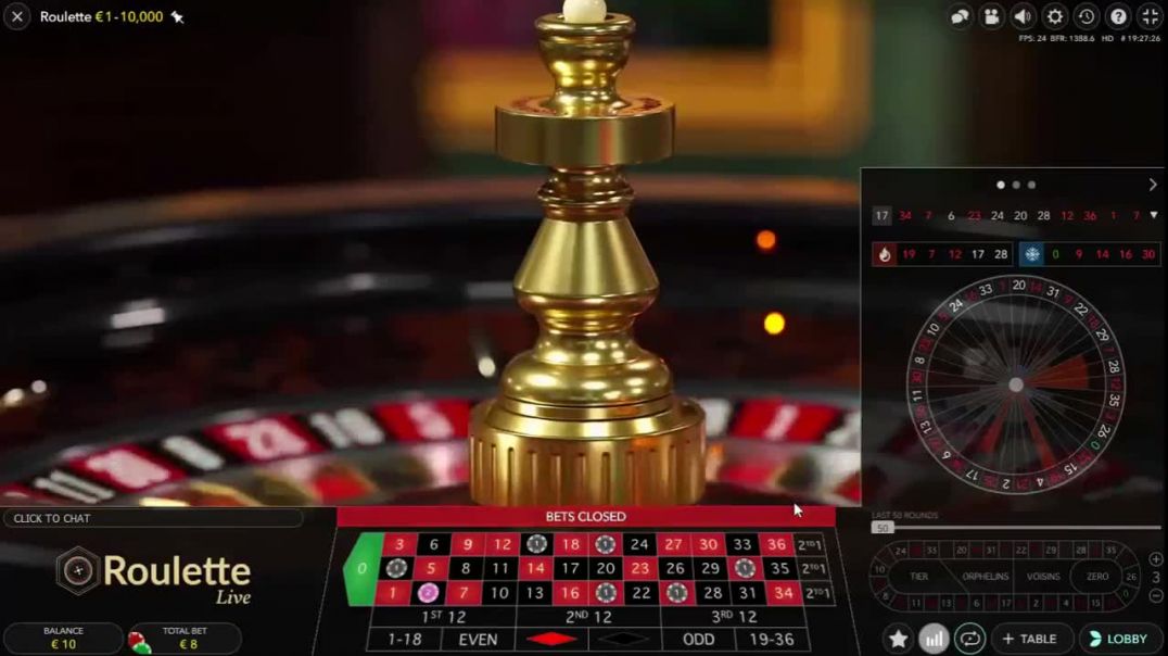 Strategy wins, Live Roulette