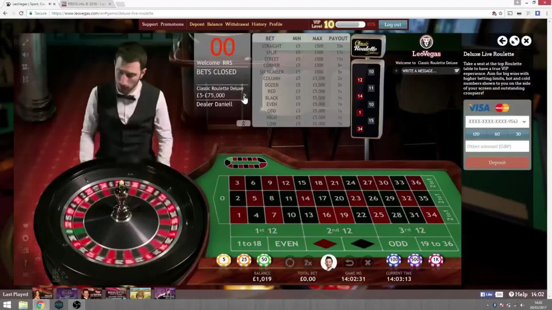 ▀ RRSYS Roulette Prediction Perfect 22 with Daniell @ LeoVegas #Roulette