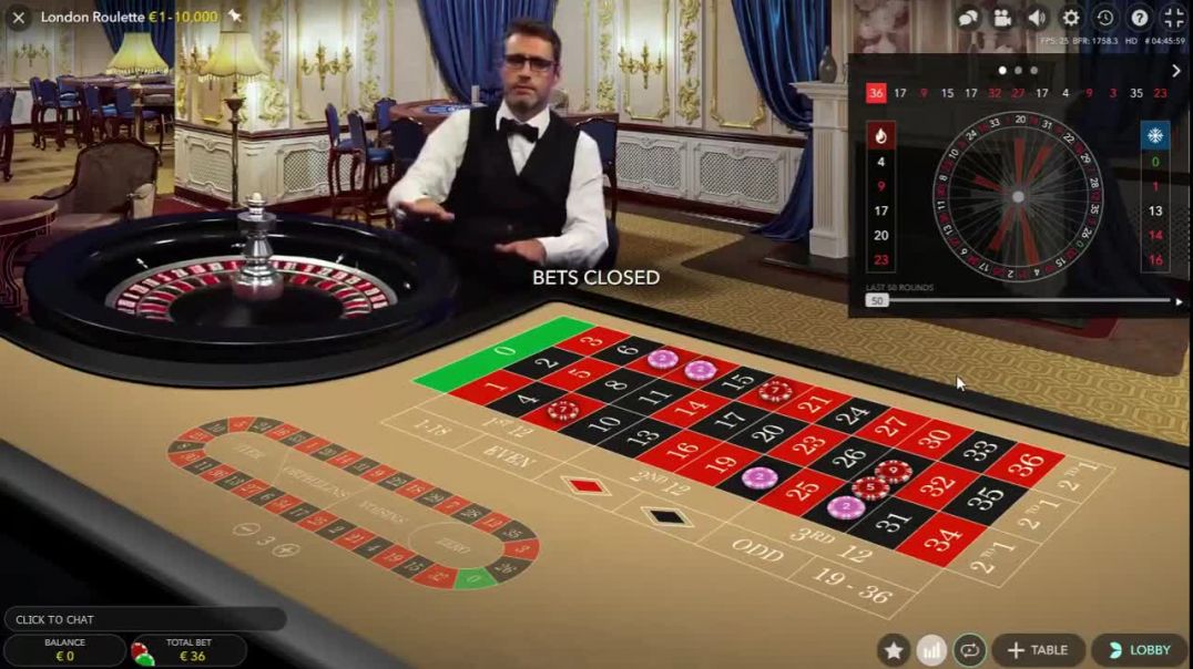 252€ on one spin LIve Roulette