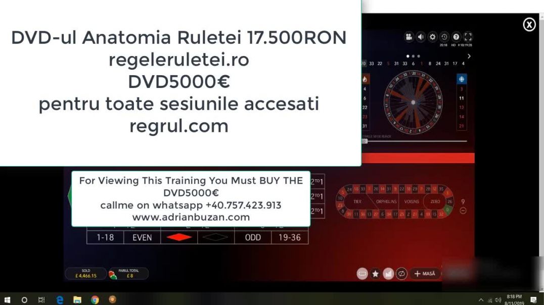 Roulette IMMERSIVE LIVE Ionut Sesiune VIP de la 4466£ la 5814£