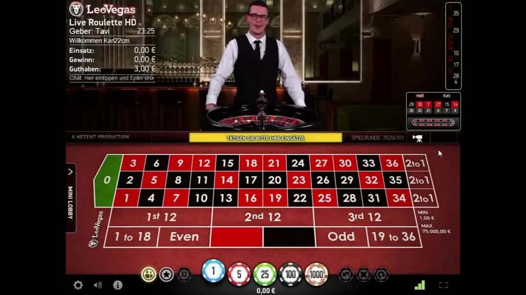 From 3€ to 175€ on Live Roulette with Dealer in 4 minutes