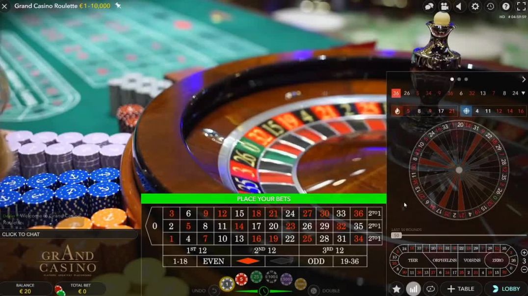 20€ Vs Grand Casino Live Roulette