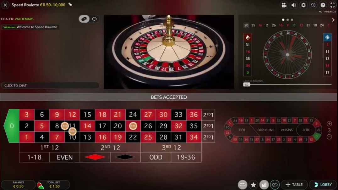 2€ Vs Live Speed Roulette with Croupier
