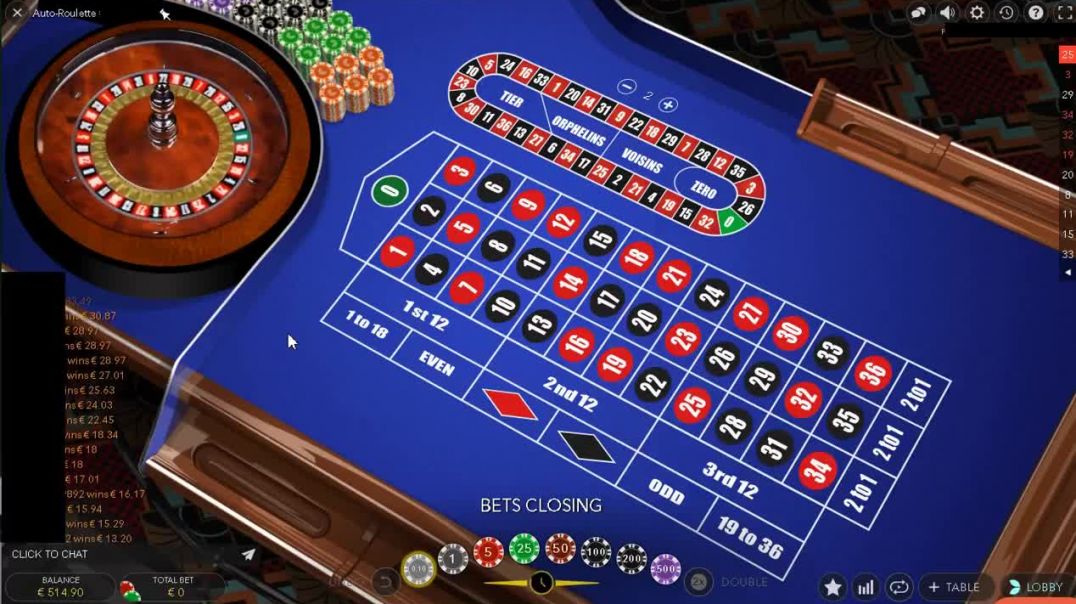Roulette Win 704€ RealCash Auto-Roulette Even Cents Can Win Quite Much When Using Chips Stacks
