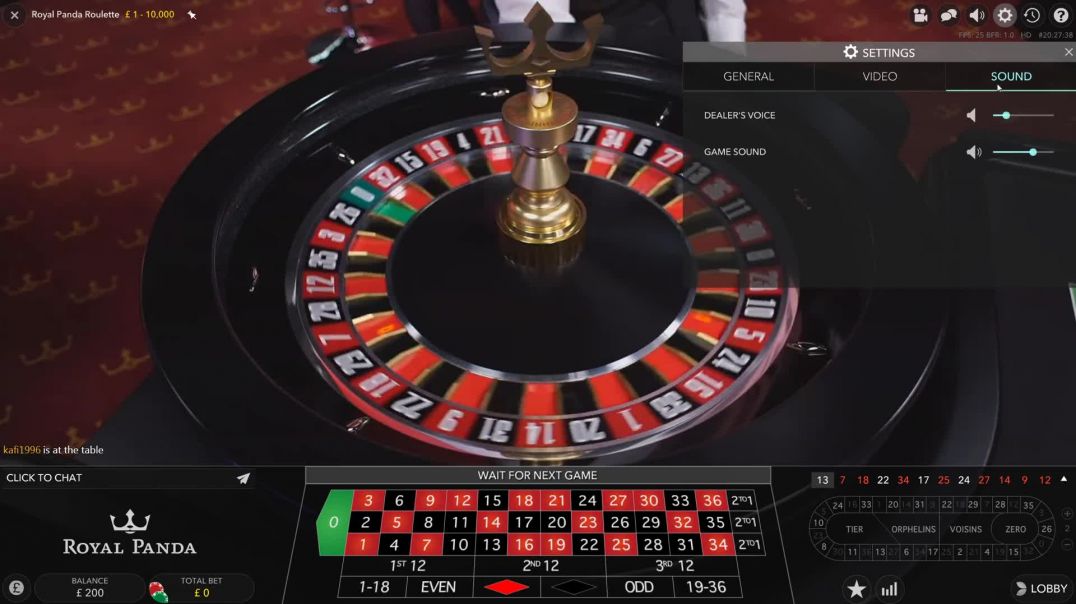 £200 Vs Live Dealer Casino Roulette 8th August