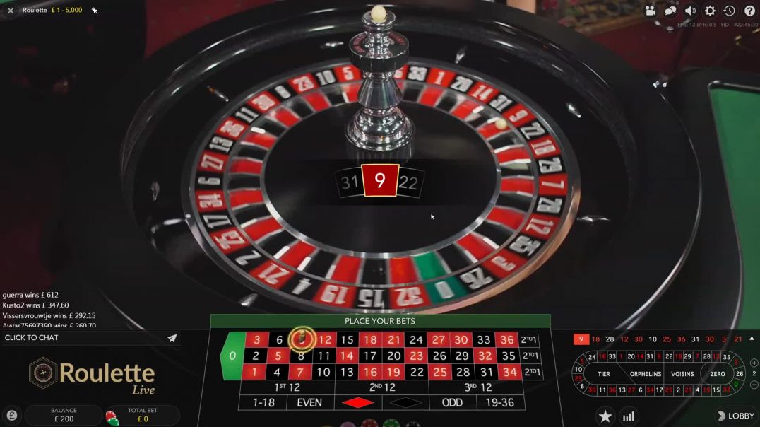 £200 Vs Live Dealer Roulette Quick Hit