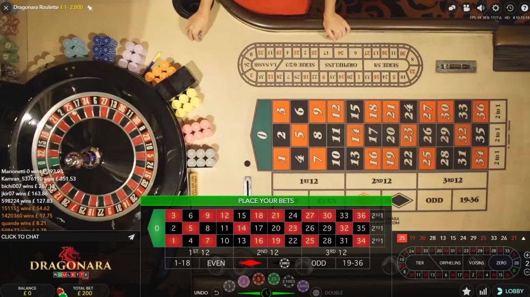 £200 Vs Live Casino Dragonara Roulette