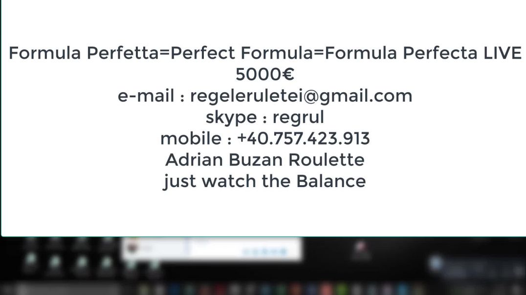 3=WIN 3124€ Roulette Formula Perfetta=Perfect Formula=Formula Perfecta LIVE
