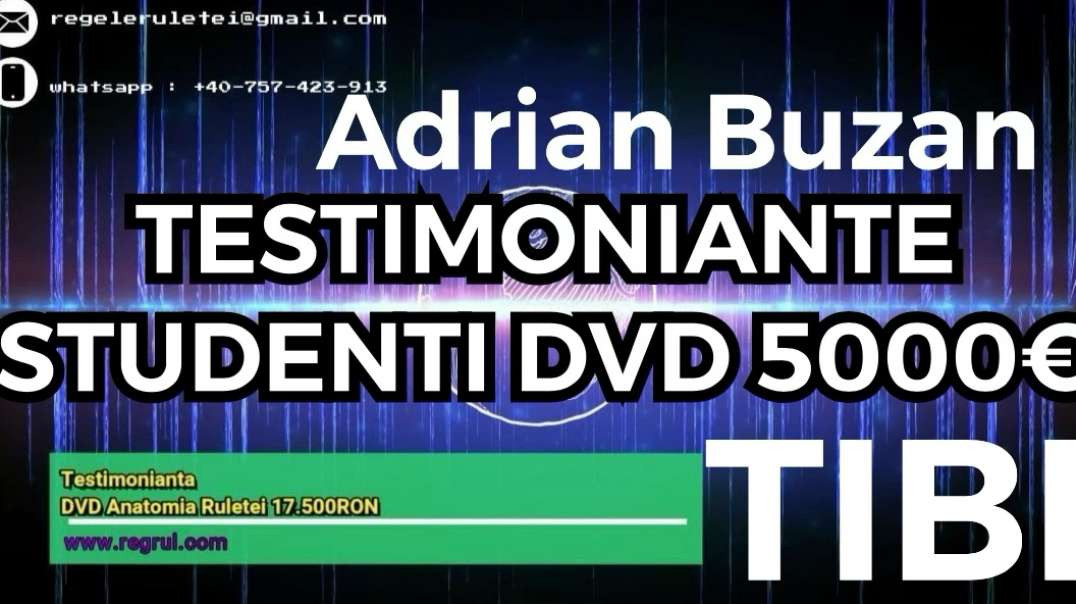 Testimonianta Tibi  Ruleta Online de Cazino - Adrian Buzan (REGELE RULETEI)
