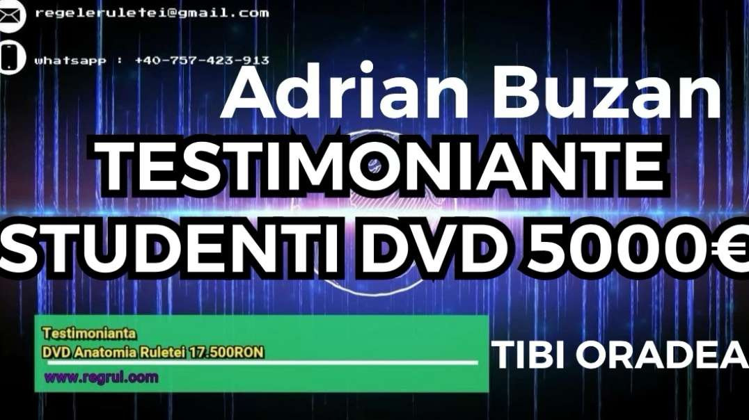 Testimonianta Tibi ORADEA  Ruleta Online de Cazino - Adrian Buzan (REGELE RULETEI)