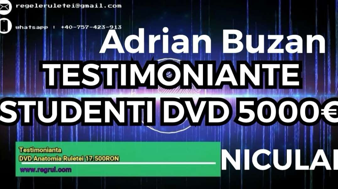 Testimonianta Niculai  Ruleta Online de Cazino - Adrian Buzan (REGELE RULETEI)