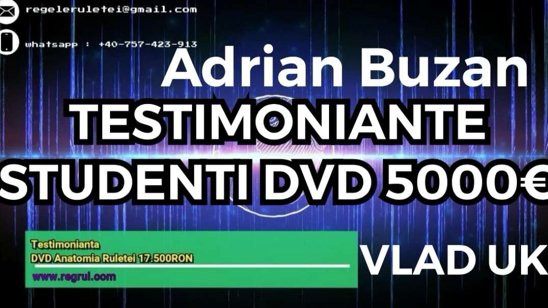 Testimonianta Vlad UK  Ruleta Online de Cazino - Adrian Buzan (REGELE RULETEI)